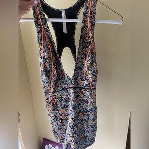 Free people movement floral bodysuit/romper